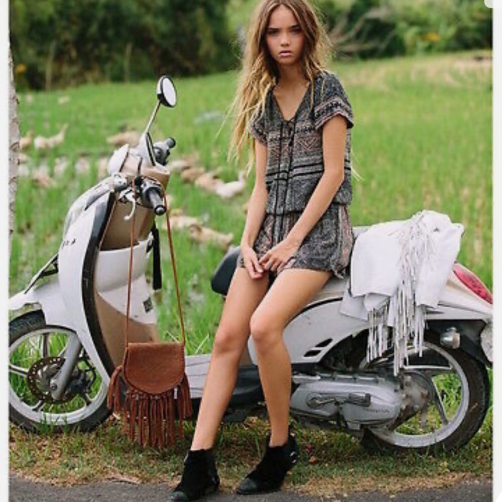 NEW Cleobella Black Wood Block Print SHAKIRA Playsuit Romper Size XS